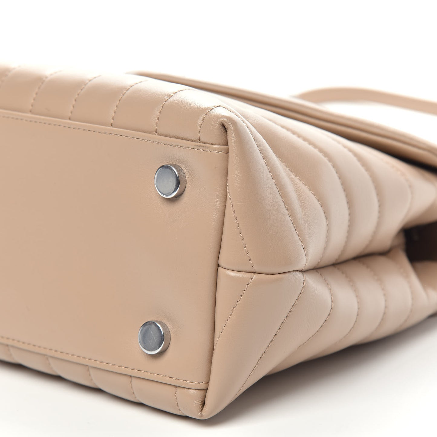 Calfskin Y Quilted Monogram Medium Loulou Satchel Dark Beige
