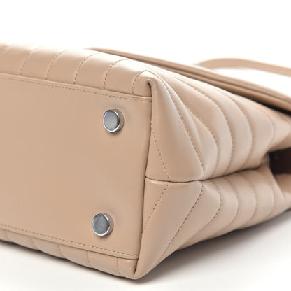 Saint Laurent Calfskin Y Quilted Monogram Medium Loulou Satchel Dark Beige 11 of 13