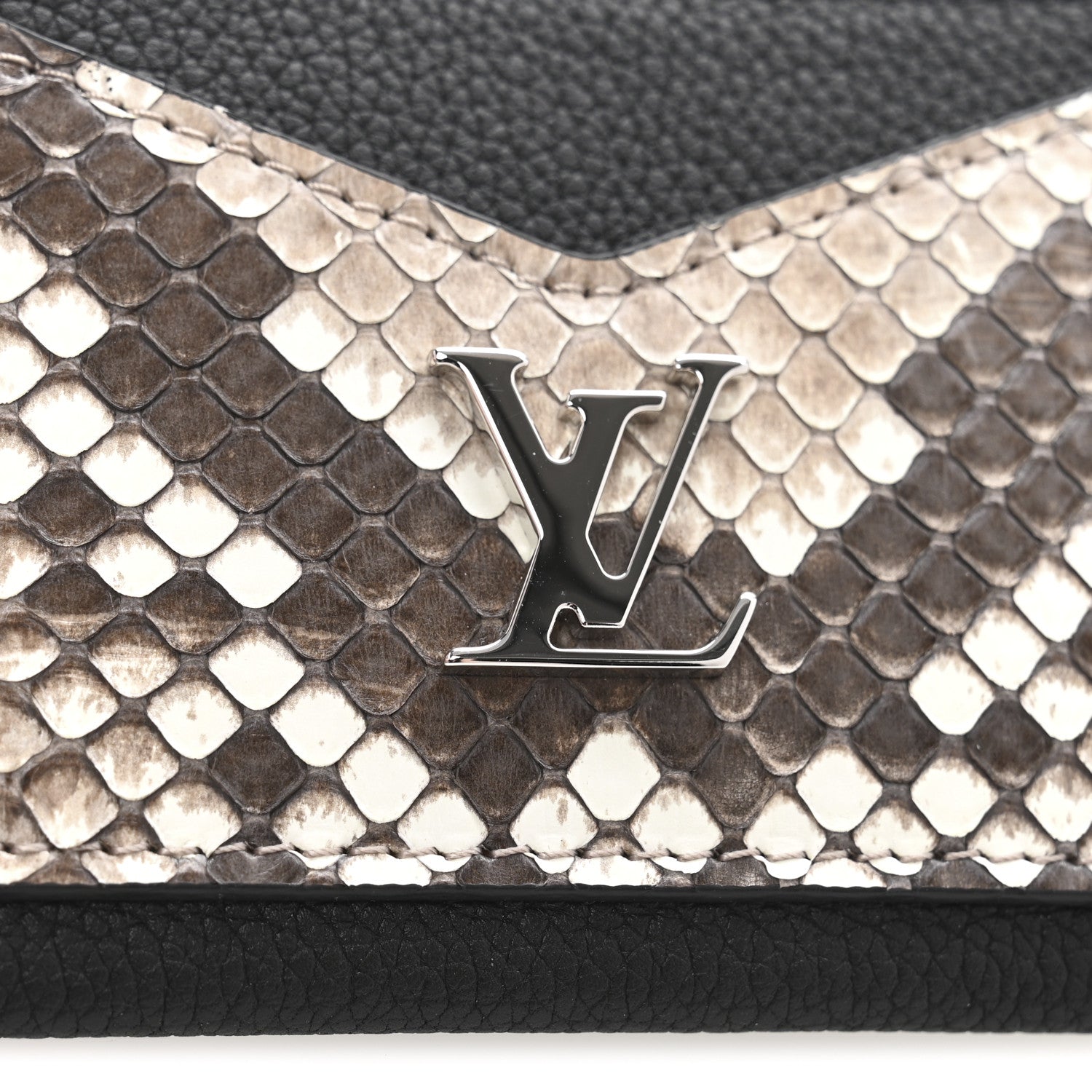 Louis Vuitton Snakeskin Lockme Card Holder Black 9 of 10