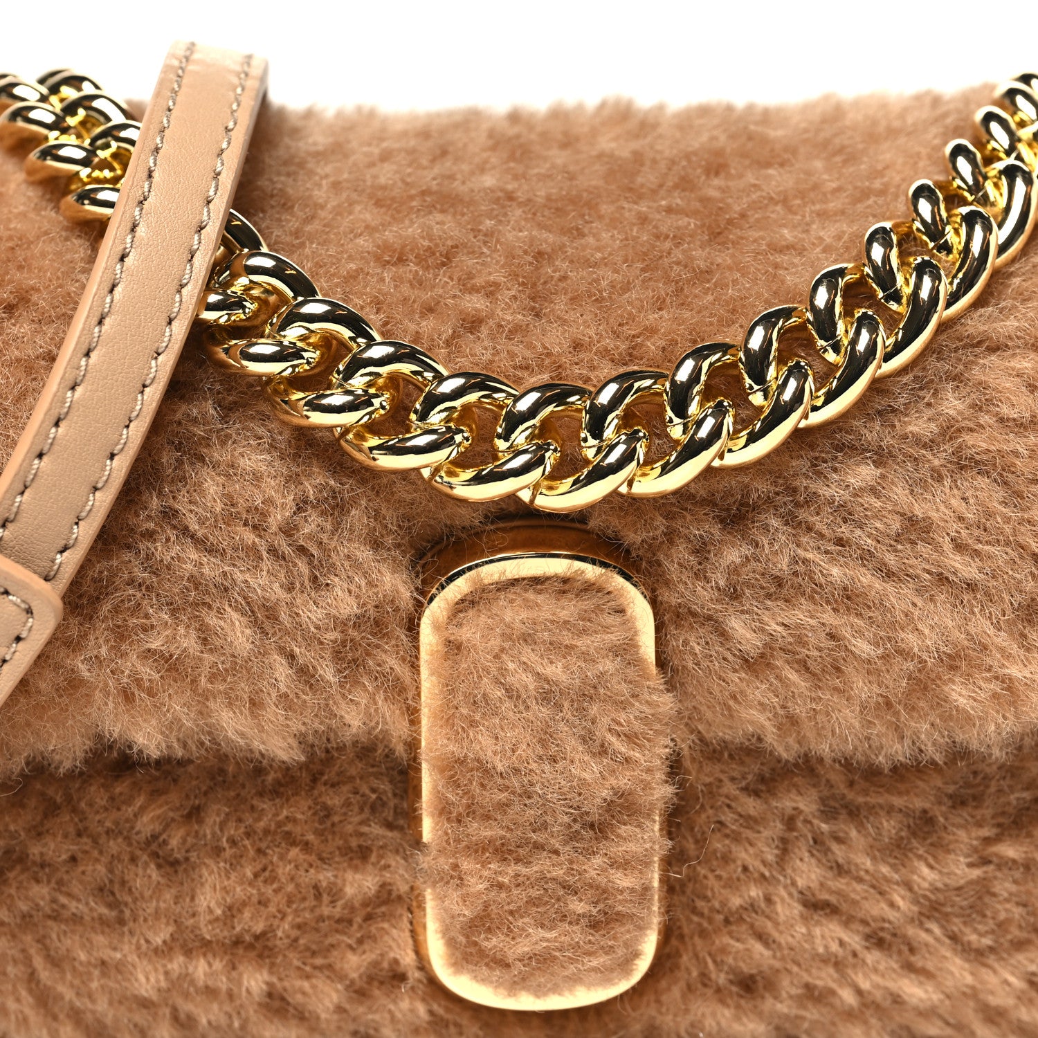 Marc Jacobs Faux Fur Calfskin Mini The Teddy J Marc Shoulder Bag Camel 8 of 10
