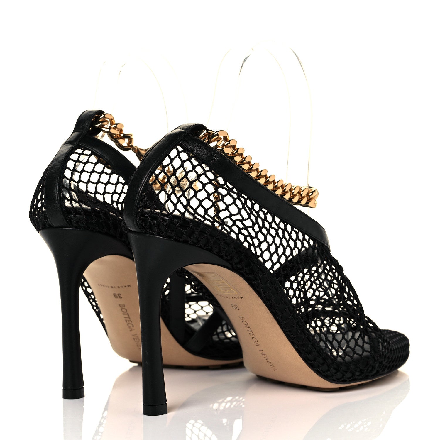 Bottega Veneta Mesh Nappa Chunky Chain Sandals 39 Black 4 of 9