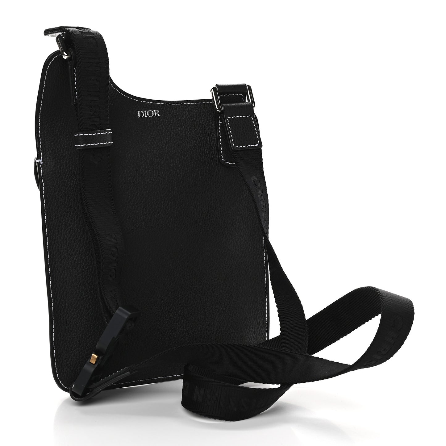 X KAWS Grained Calfskin Bee Saddle Pouch Black