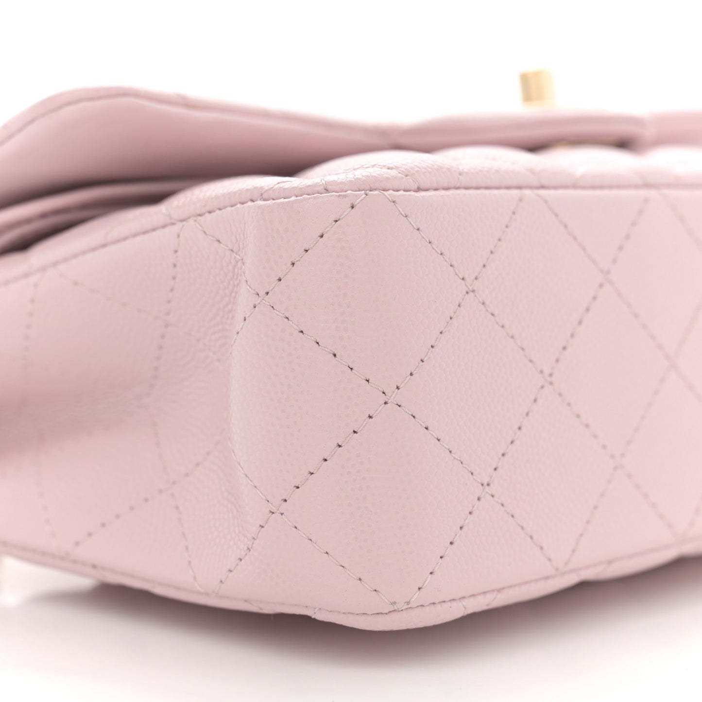 Caviar Quilted Small Double Flap Light Pink