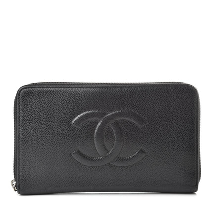Chanel Caviar Large Timeless CC Zip Around Organizer Wallet Black 1 of 13
