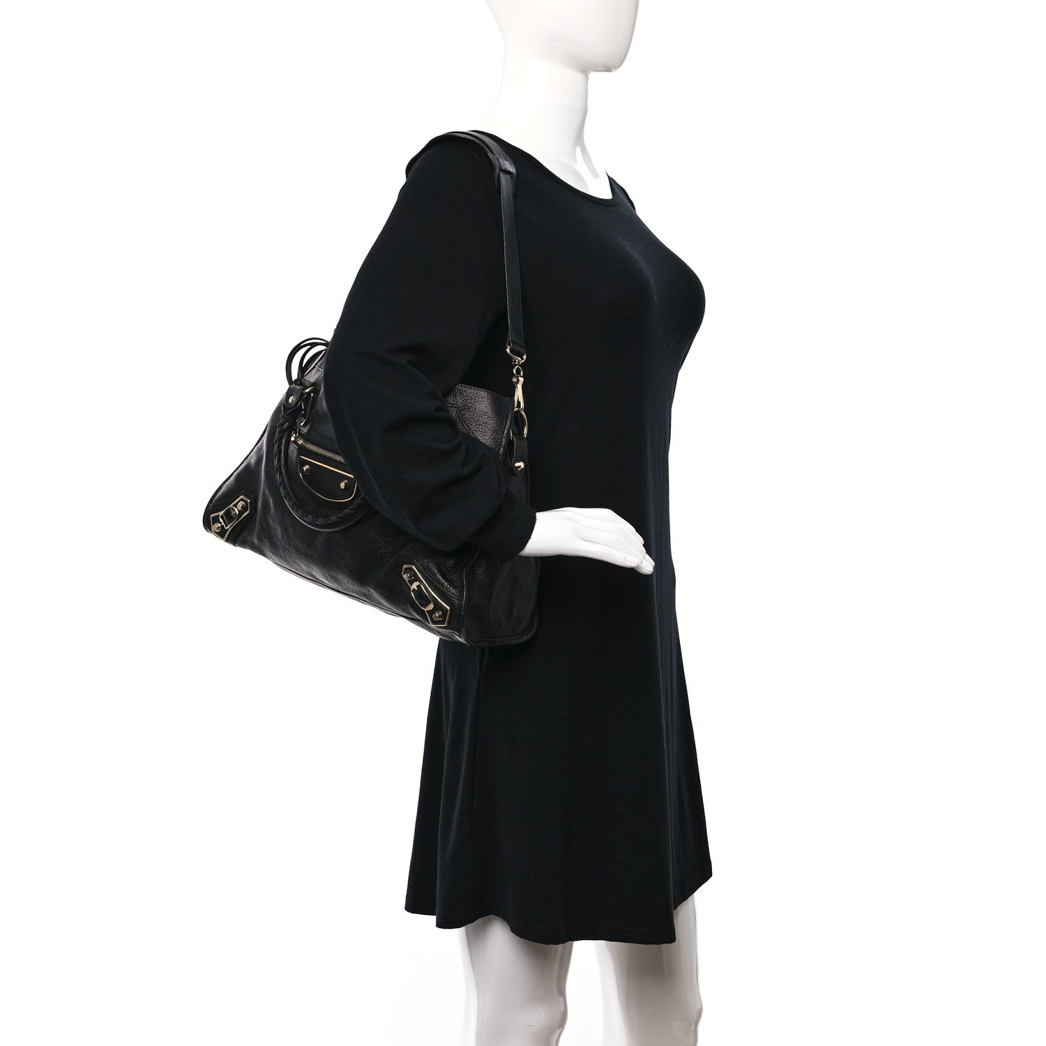 Balenciaga Chevre Gold Metallic Edge Hardware City Black 2 of 11