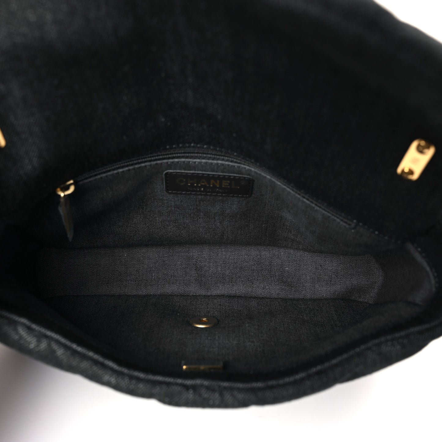 Denim Quilted Medium Funky Town Flap Black