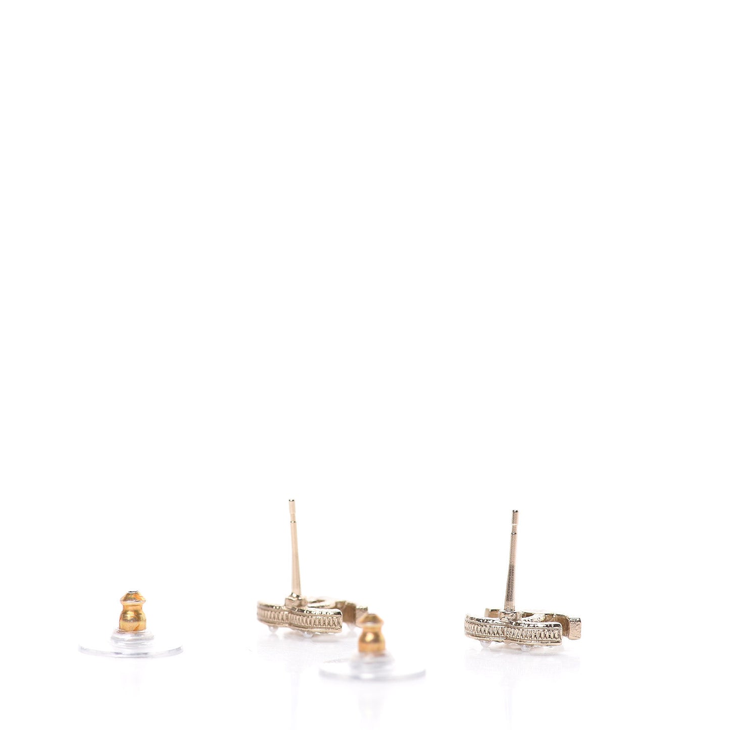 Pearl Crystal CC Earrings Gold