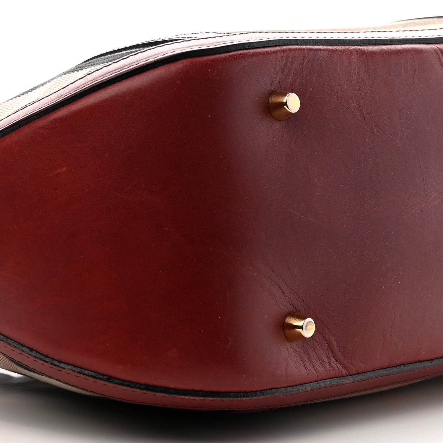 Burberry Bridle Calfskin House Check Small Orchard Bowling Bag Deep Claret 10 of 14