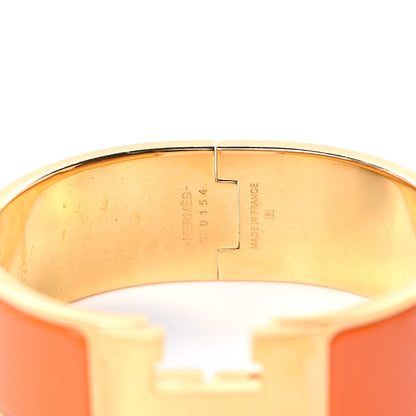 Hermes Enamel Wide Clic Clac H Bracelet GM Orange 5 of 6