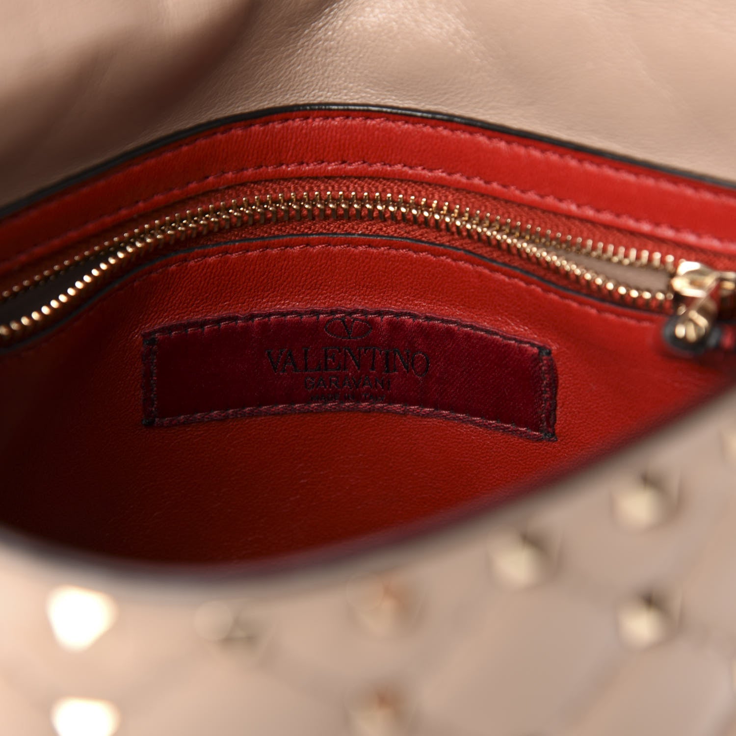 Valentino Garavani Lambskin Medium Rockstud Spike Shoulder Bag Poudre 6 of 11