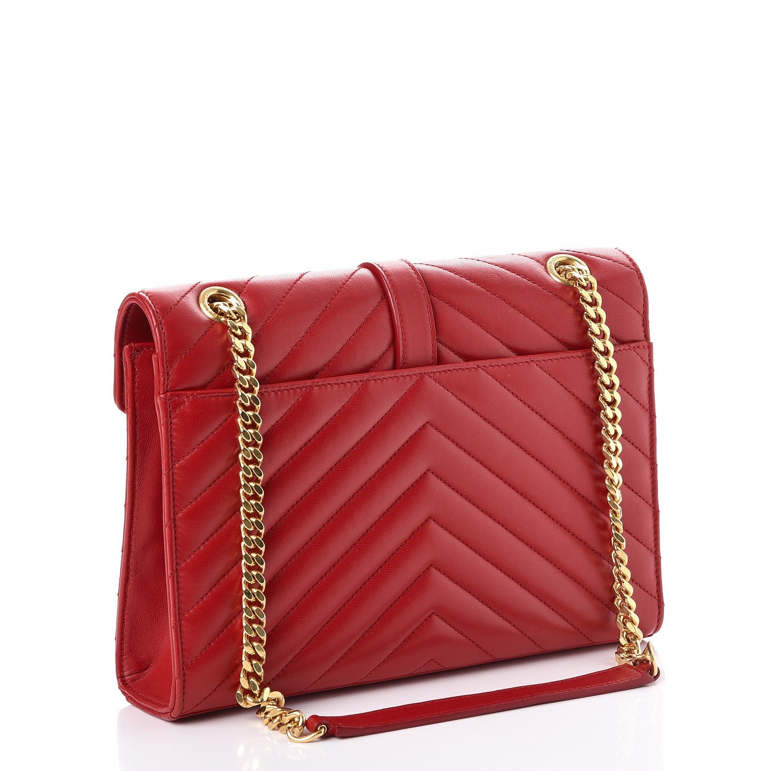 Saint Laurent Lambskin Matelasse Medium Monogram Satchel Lipstick Red 4 of 11