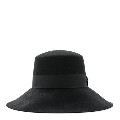 Hermes Rabbit Felt Farrah Clou de Selle Hat 56 Black 3 of 8