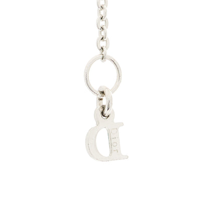 Christian Dior Crystal Pearl Logo Bow Necklace Silver 5 of 5