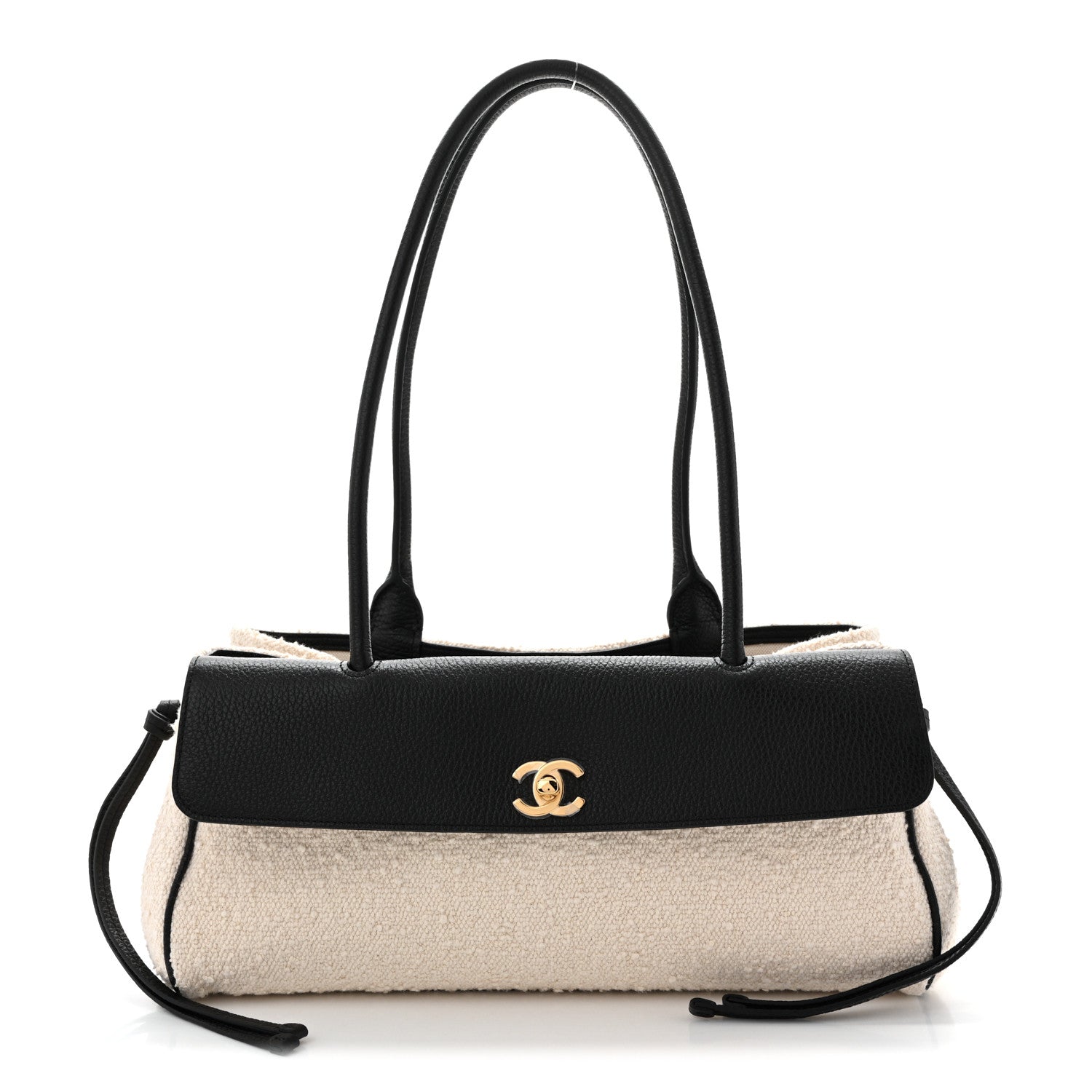 Chanel Grained Calfskin Boucle Urban Essentials Small Shopping Bag Ecru Black 1 of 10