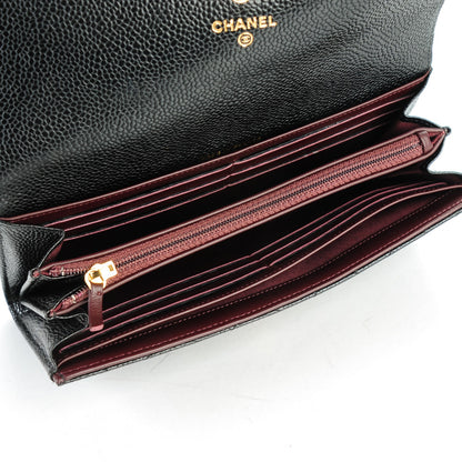 Chanel Caviar Quilted Large Gusset Flap Wallet Black 8 of 8