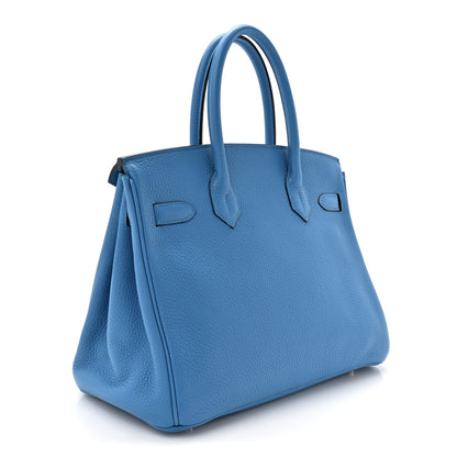 Hermes Taurillon Clemence Birkin 30 Bleu Zanzibar 3 of 12