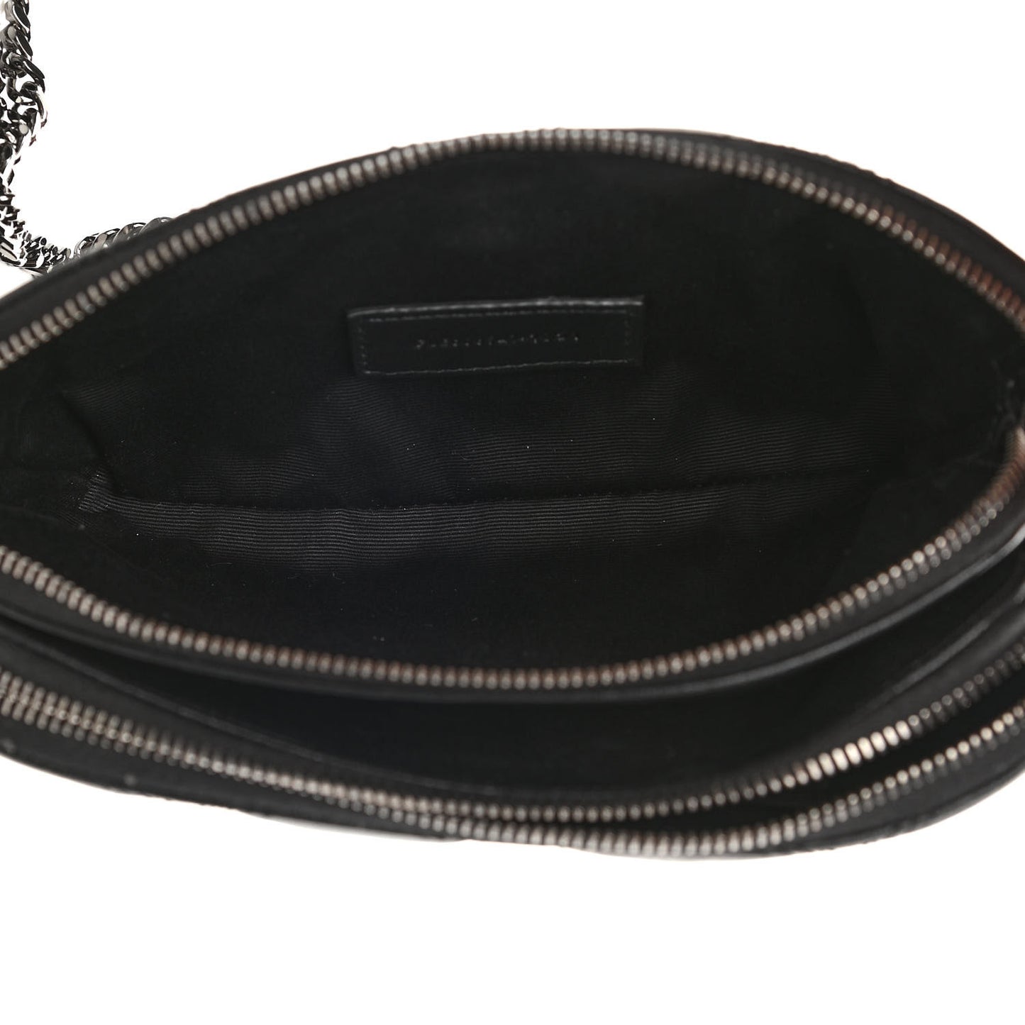 Grained Lambskin Quilted Mini Becky Double Zip Bag Black