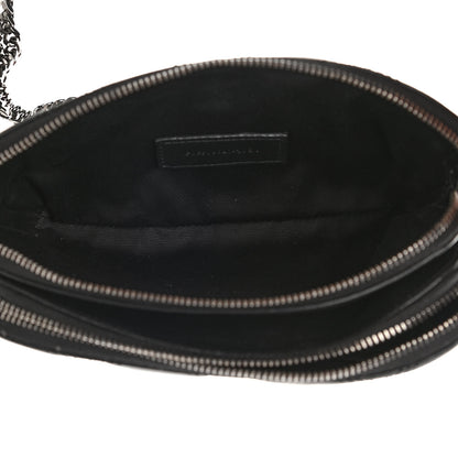 Saint Laurent Grained Lambskin Quilted Mini Becky Double Zip Bag Black 5 of 12