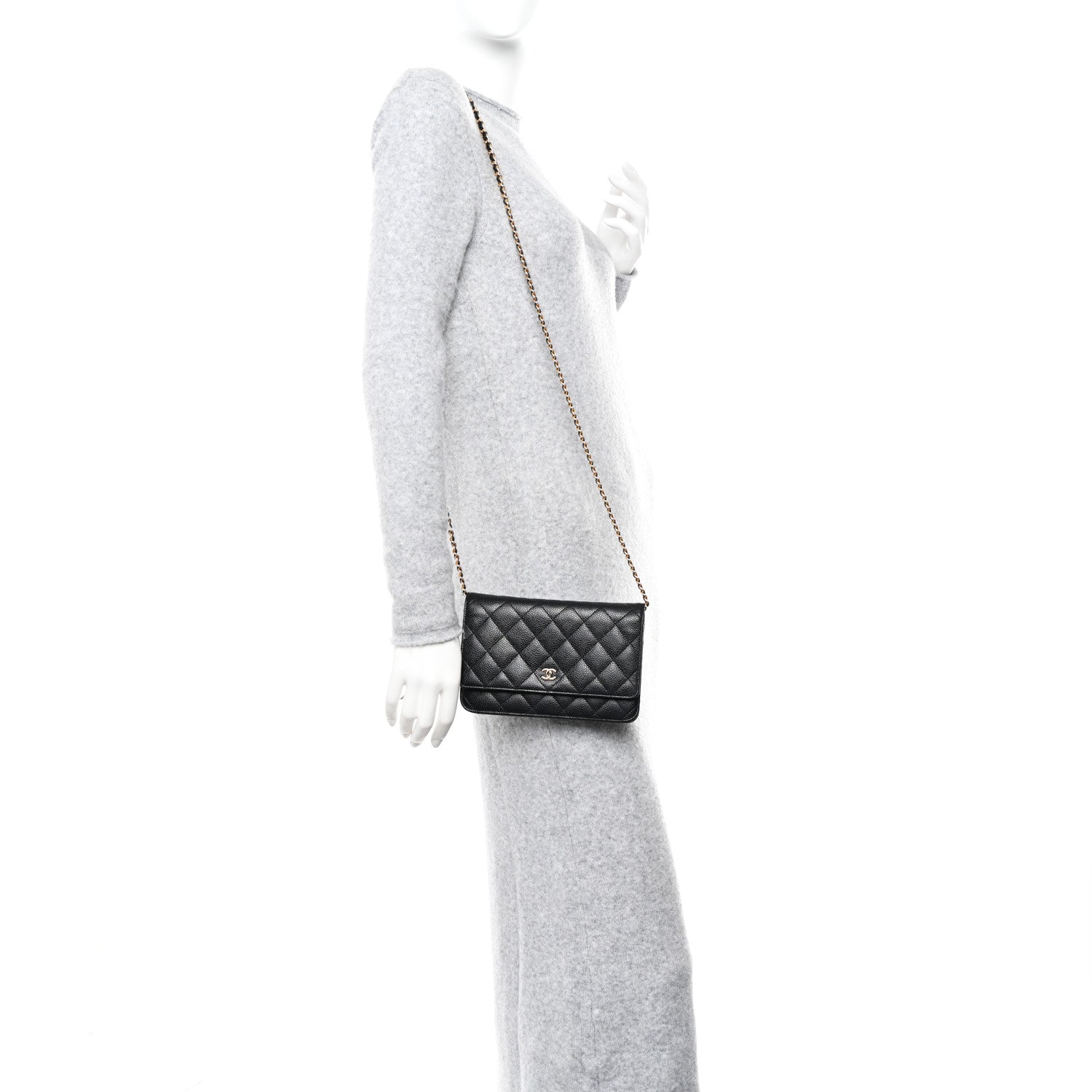 Chanel Caviar Quilted Wallet on Chain WOC Black 2 of 16