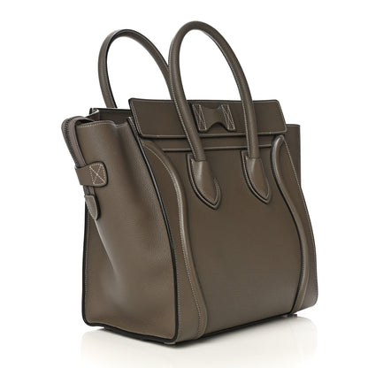 Celine Drummed Calfskin Mini Luggage Souris 3 of 9