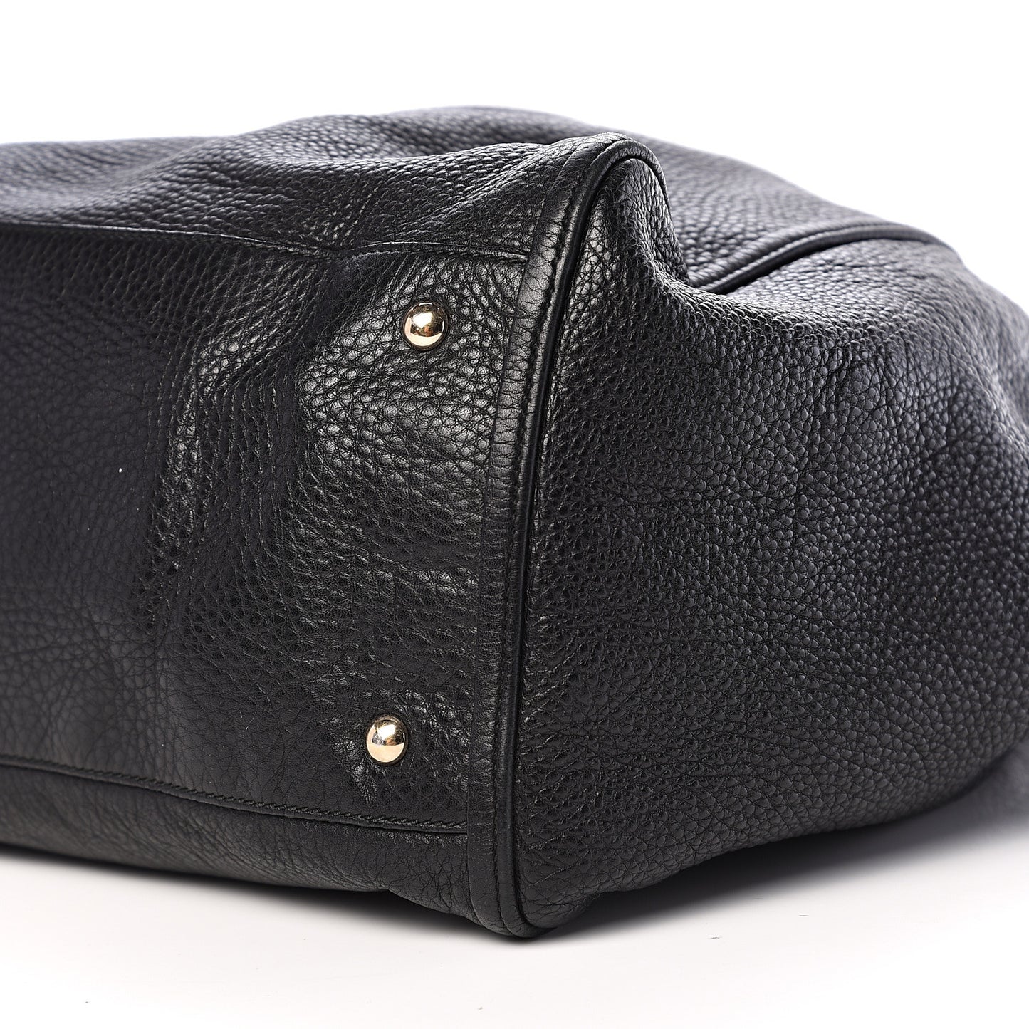Pebbled Calfskin Large Soho Shoulder Bag Black
