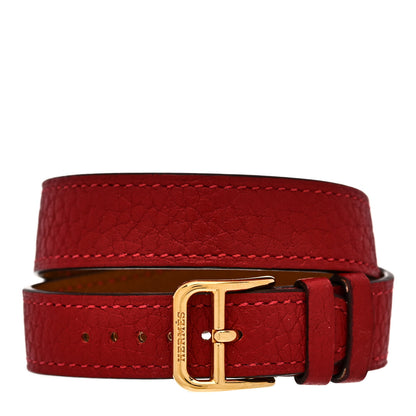 Hermes Stainless Steel Courchevel 21mm Heure H Hour Double Tour Quartz Watch Rouge 3 of 4