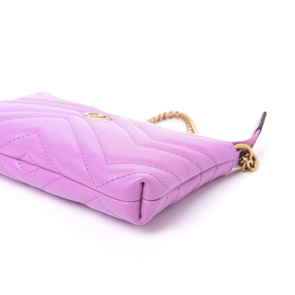 Gucci Calfskin Matelasse Mini GG Marmont Chain Bag Candy Mousse 6 of 9