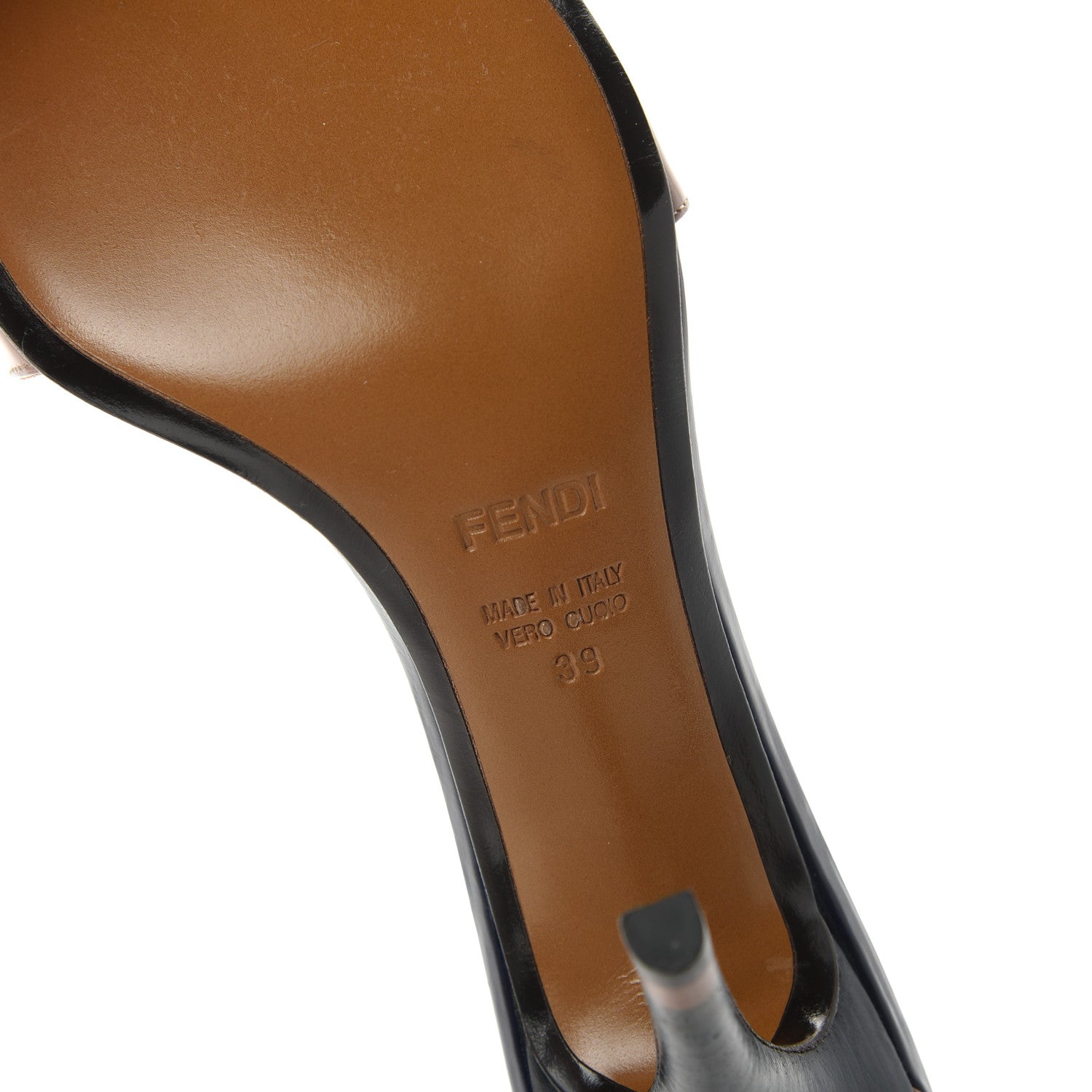 Fendi Calfskin Checkered Ankle Strap Sandals 39 Multicolor 6 of 7