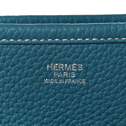 Hermes Taurillon Clemence Evelyne III PM Blue Jean 6 of 9