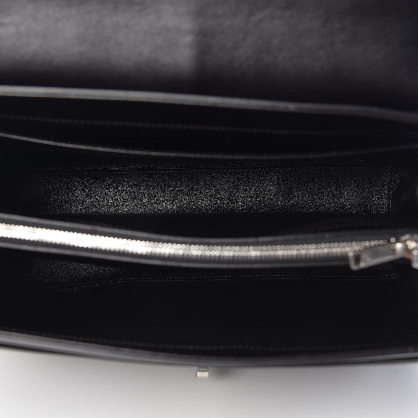 Satinated Calfskin Medium 16 Top Handle Bag Black