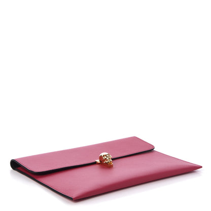 Alexander McQueen Calfskin Skull Envelope Clutch Fuchsia 4 of 9