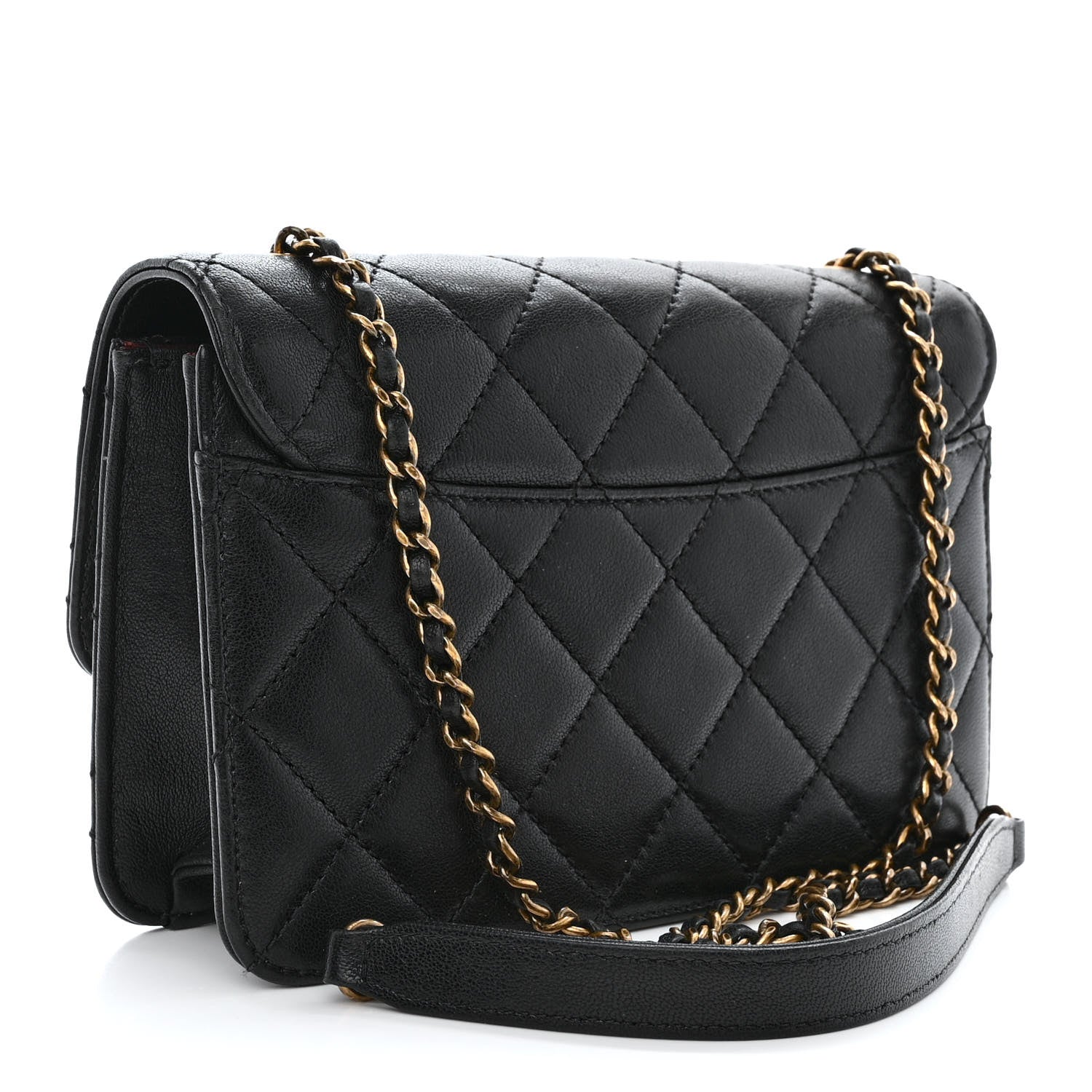 Chanel Sheepskin Quilted Mini Beauty Lock Flap Black 3 of 11