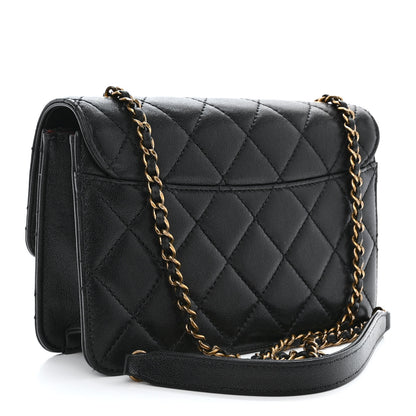 Chanel Sheepskin Quilted Mini Beauty Lock Flap Black 3 of 11
