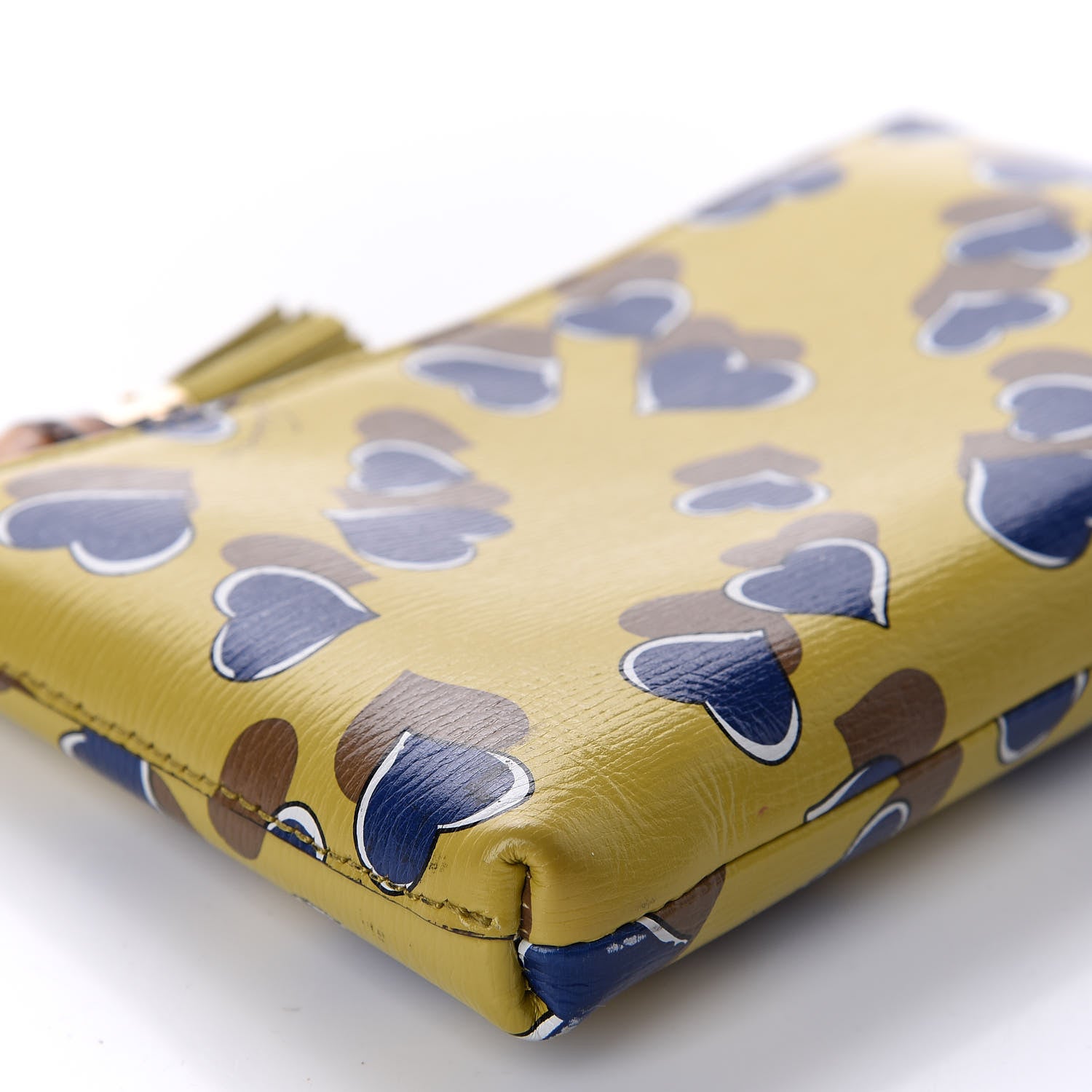 Gucci Calfskin Heartbeat Print Small Pouch Yellow 8 of 9