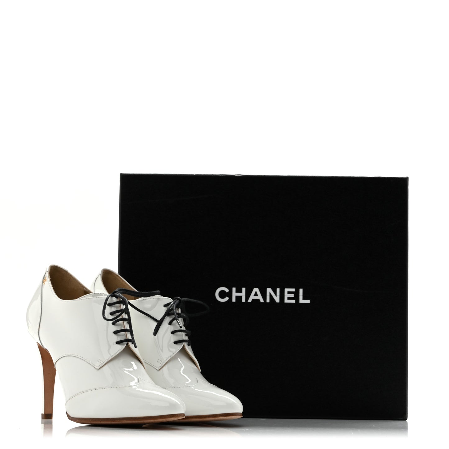 Patent CC Lace Up Ankle Boots 37.5 White