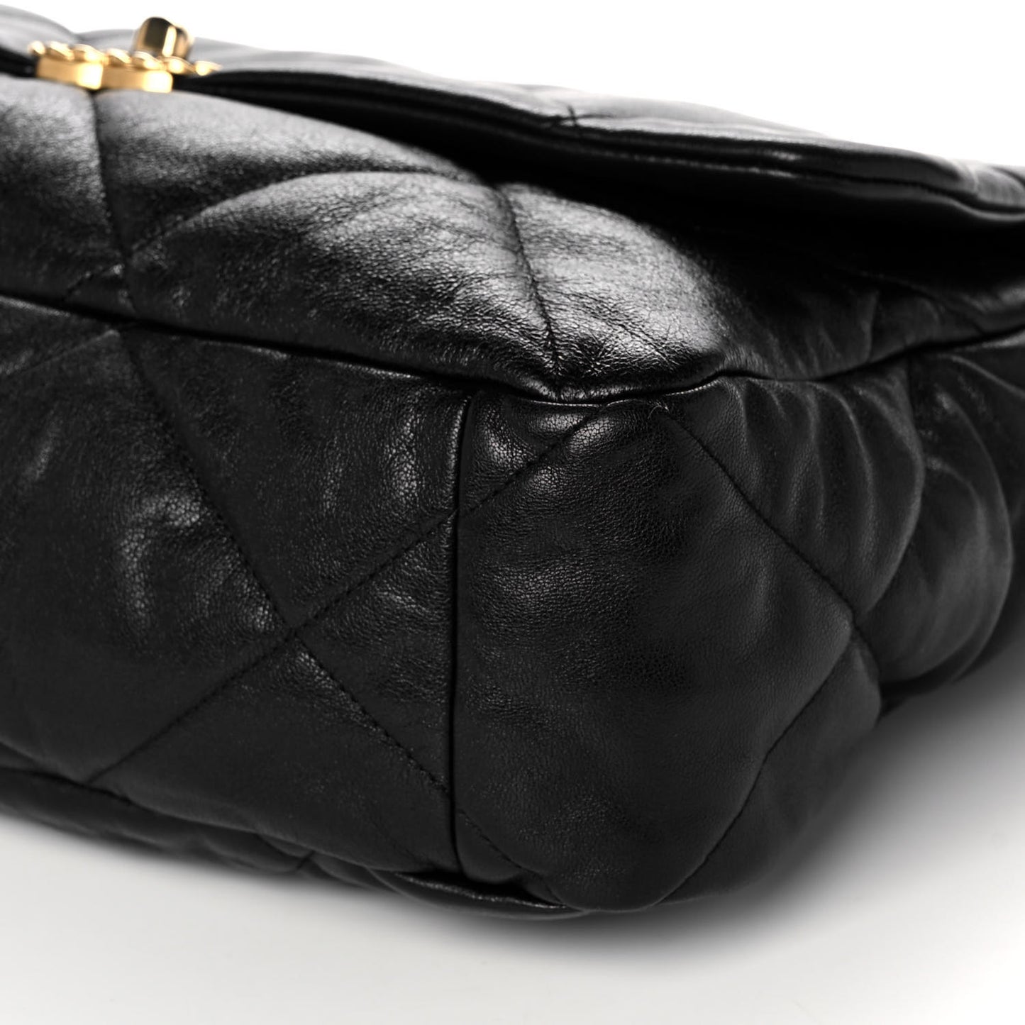 Goatskin Quilted Maxi Chanel 19 Flap Black