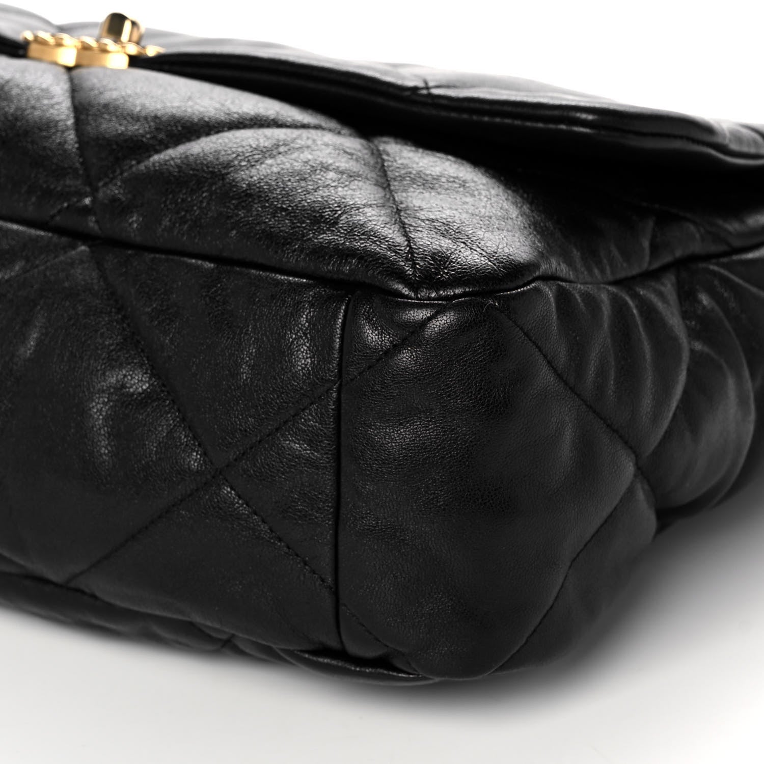 Chanel Goatskin Quilted Maxi Chanel 19 Flap Black 9 of 10