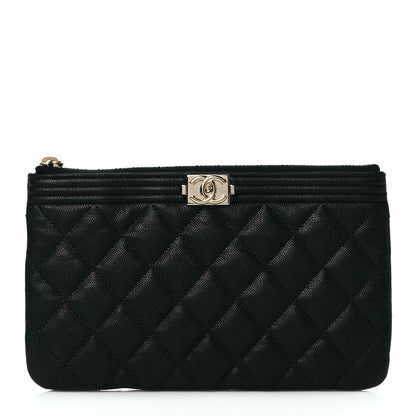 Chanel Caviar Quilted Small Boy Cosmetic Case Black 1 of 9