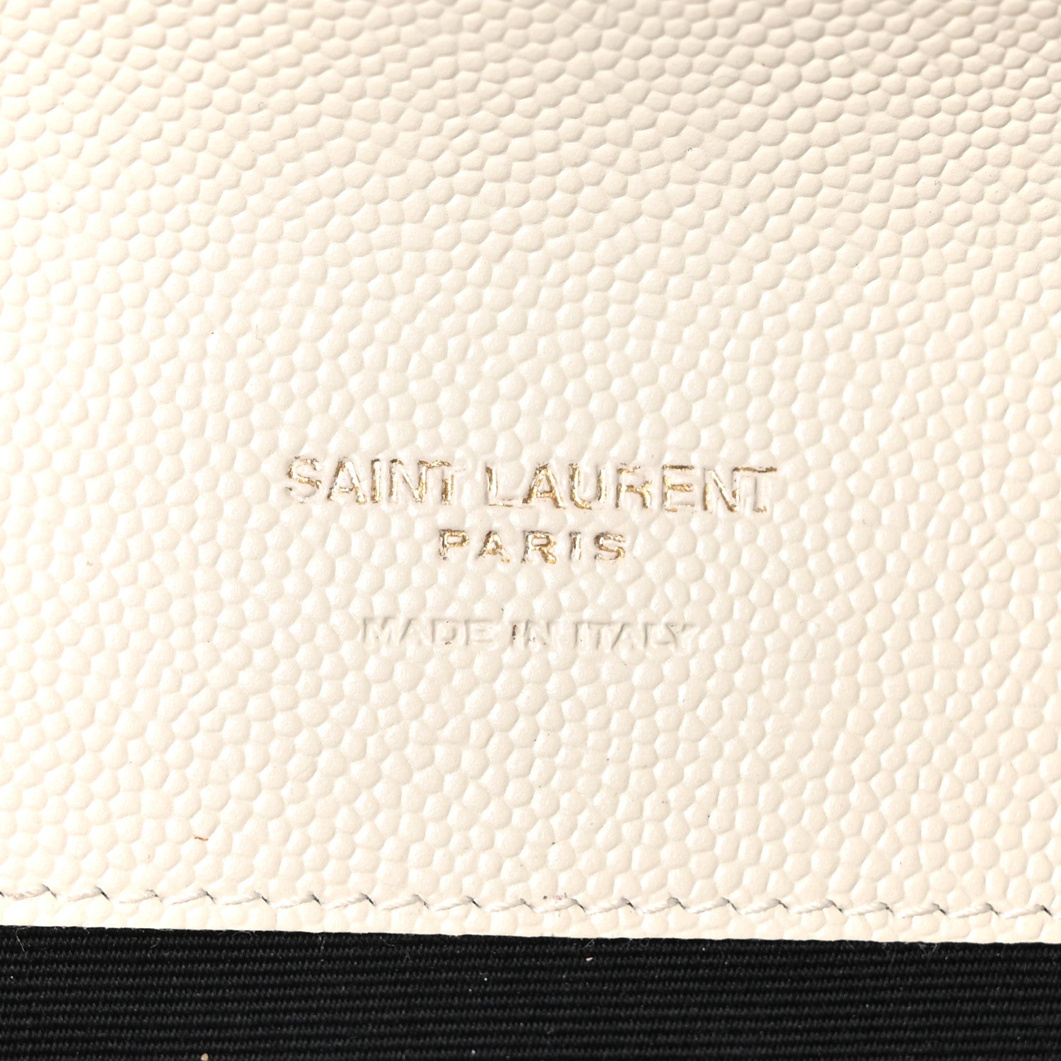 Saint Laurent Grain De Poudre Textured Mixed Matelasse Triquilt Monogram Clutch Crema Soft 6 of 10