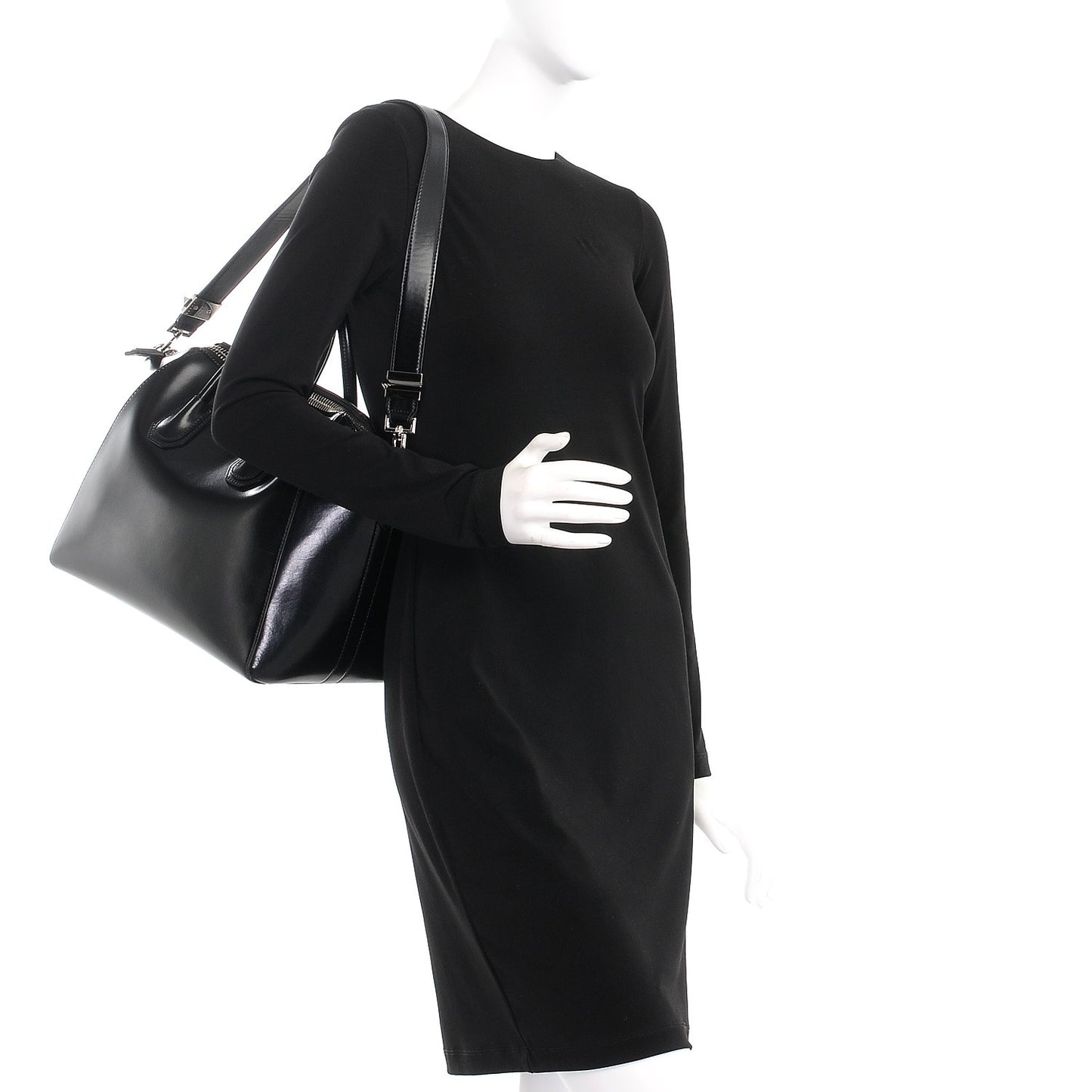 Shiny Lord Calfskin Medium Antigona Black