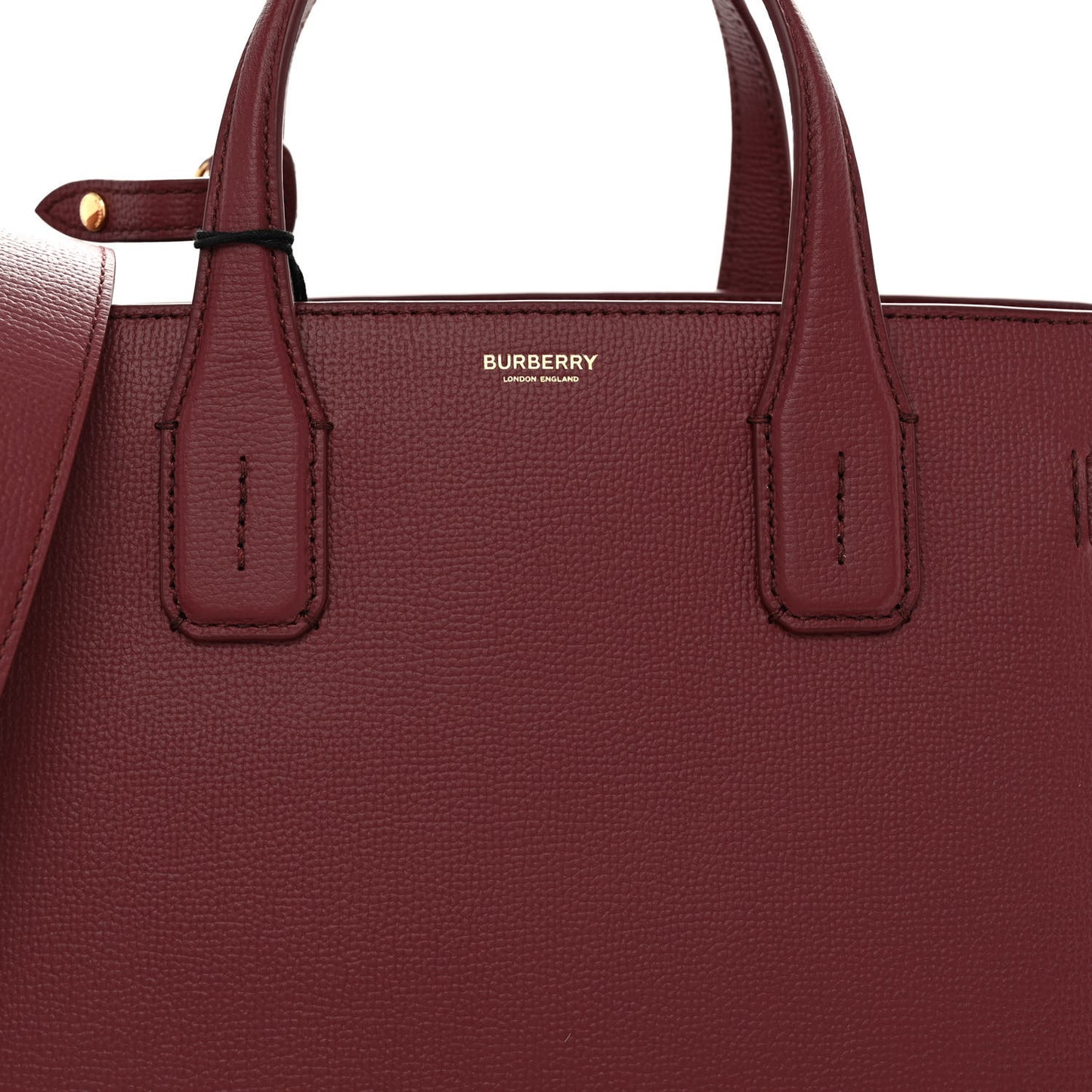 Grainy Calfskin House Check Medium Banner Tote Mahogany Red