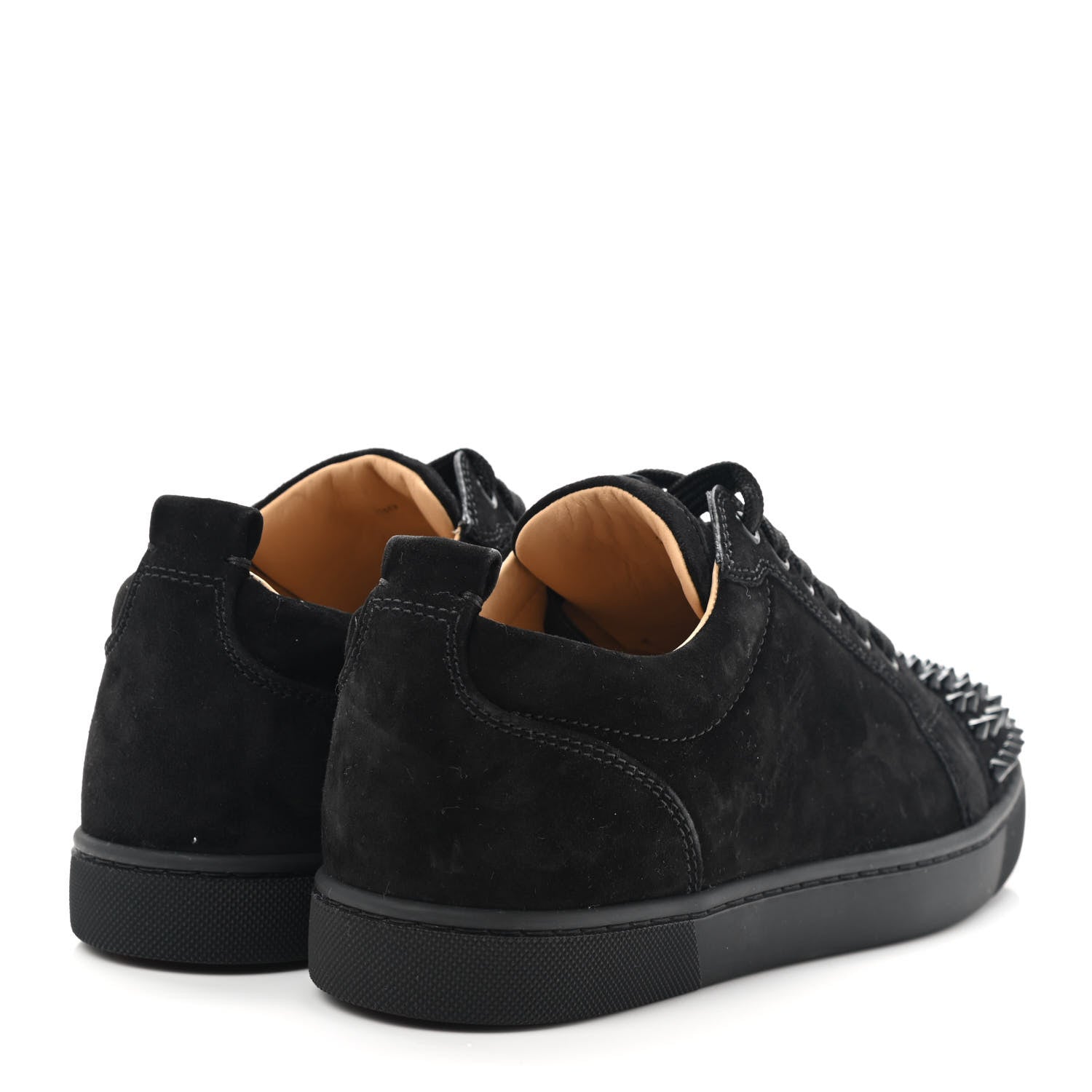 Christian Louboutin Veau Velours Louis Junior Spikes Flat Sneakers 39 Black 4 of 8