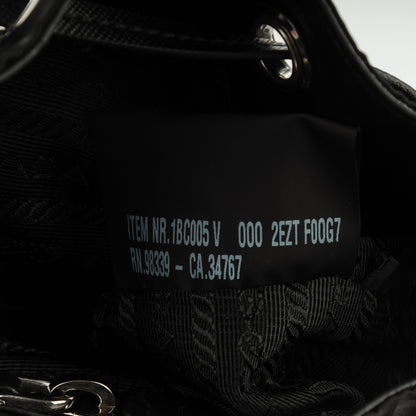 Prada Nylon Cavallino Leopard Print Shoulder Bag Black Miele Rosso 8 of 9