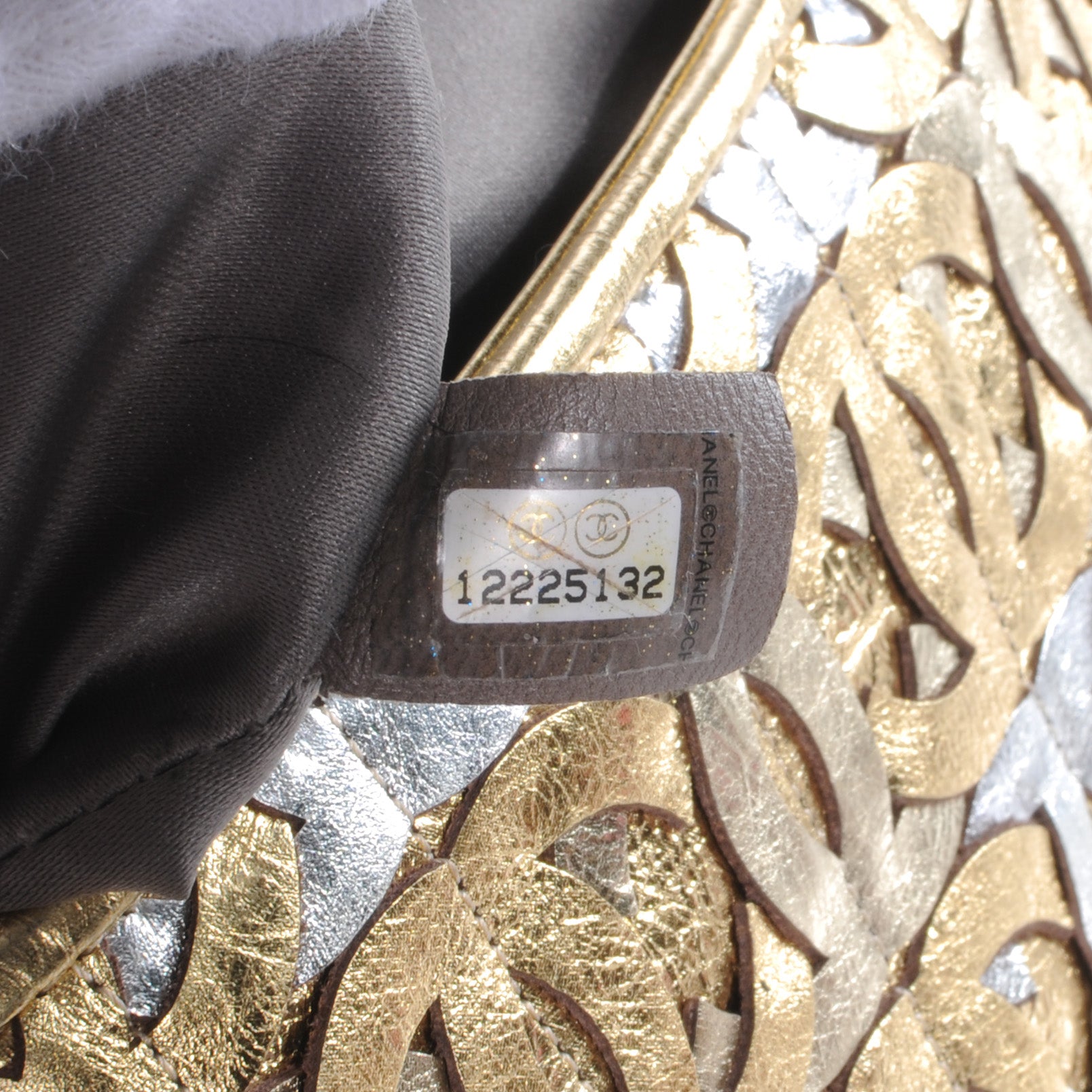 Chanel Calfskin Crackled CC Mix Flap Gold Silver 7 of 8