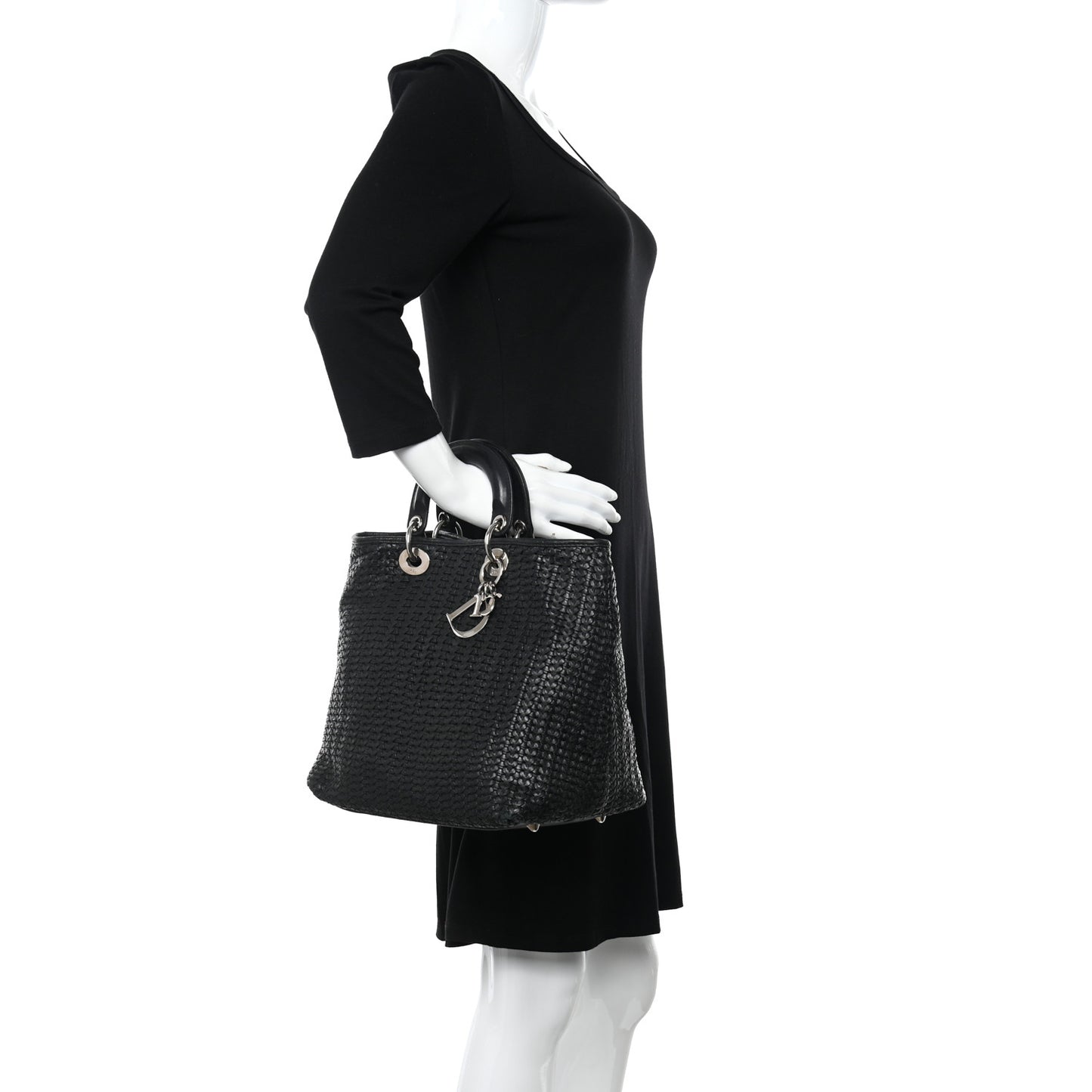 Lambskin Woven Dior Tote Black