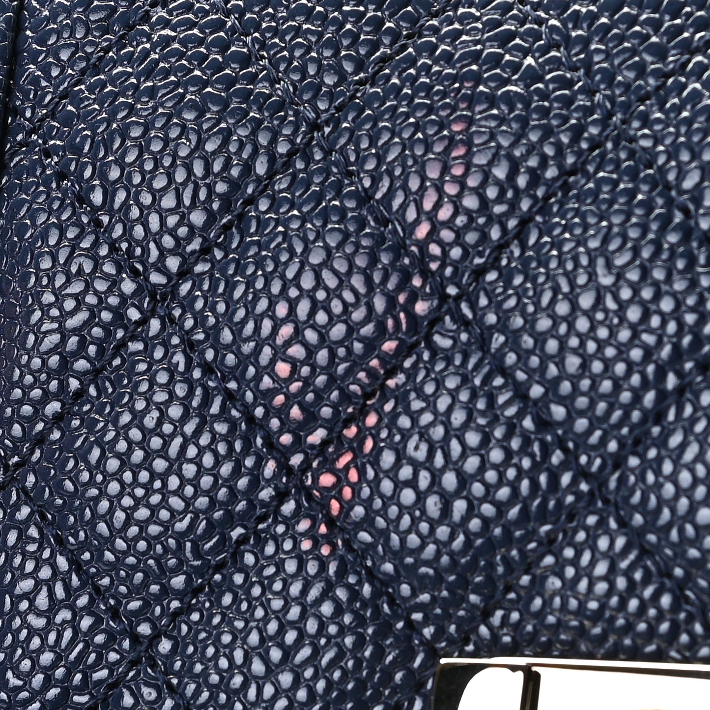 Caviar Quilted Small Boy Flap Navy