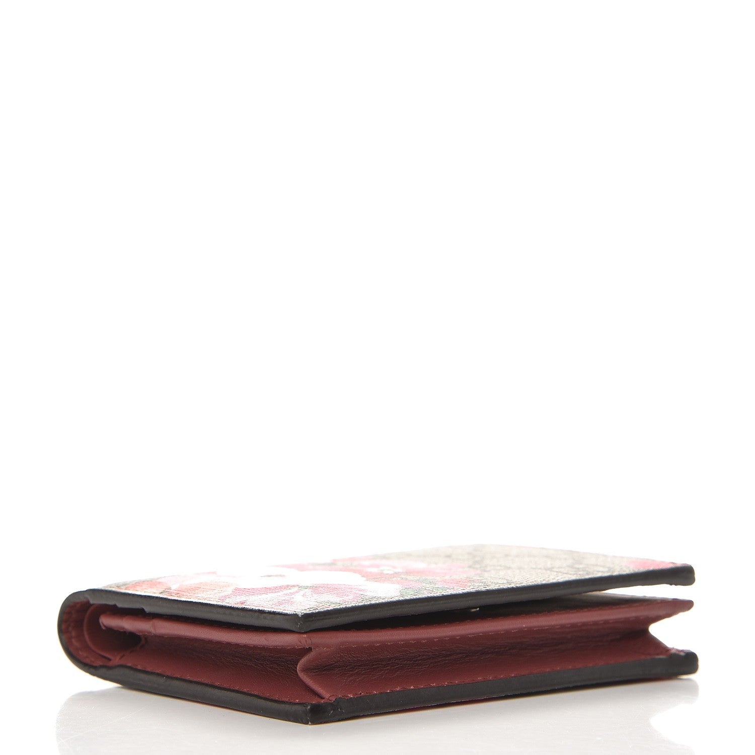 Gucci GG Supreme Monogram Blooms Card Case Beige Multicolor Dry Rose 4 of 8
