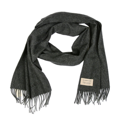 Burberry Cashmere Embroidered Fringe Scarf Charcoal 1 of 6