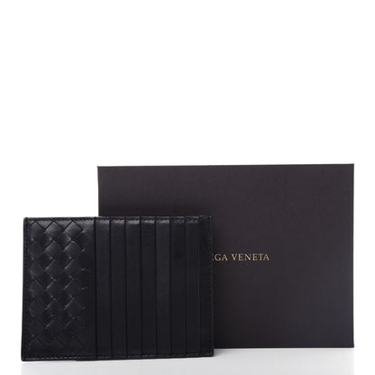 Bottega Veneta Calfskin Intrecciato Card Case Black 9 of 9
