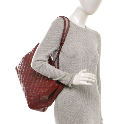 Chanel Caviar Quilted City Shopping Tote Dark Red 10 of 18
